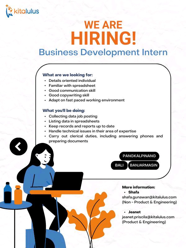 Iklan Lowongan Pekerjaan Business Development Intern