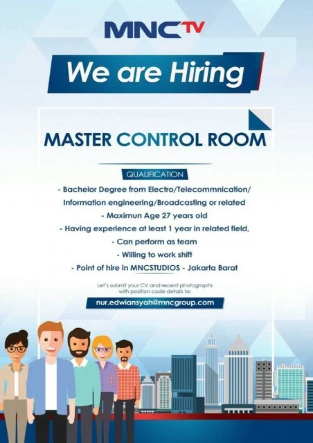 Iklan Lowongan Bahasa Inggris Posisi Master Control Room